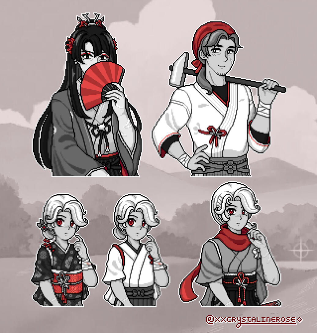 Cast collage, ft. child and teen Cheri