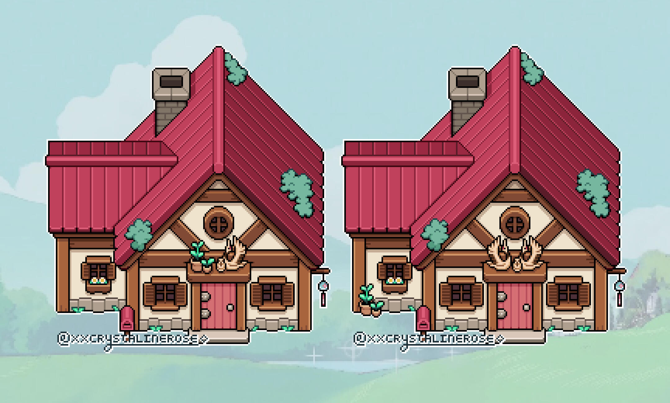 Some possible combinations of the exterior's decor.