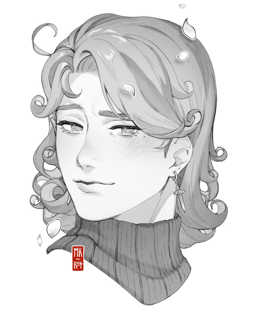 B/W Headshot Sketch by MK/RET